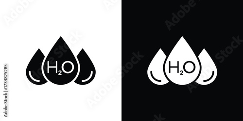 H2o icons. silhouette icons for ui designs