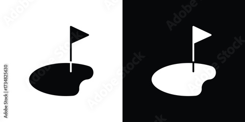 Golf yard icons. silhouette icons for ui designs