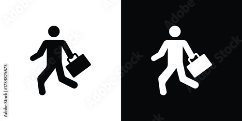 Going to work icons. silhouette icons for ui designs