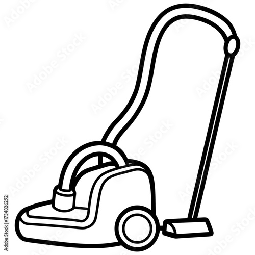 Clean house vector illustration scalable icon of a vacuum cleaner for home cleaning services silhouette Vector white background