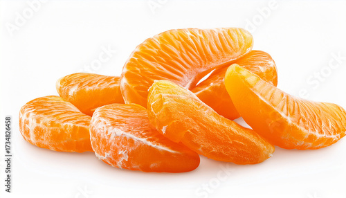 Mandarin Segments Isolated On Transparent Background
