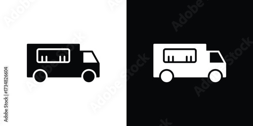 Food truck icons. silhouette icons for ui designs
