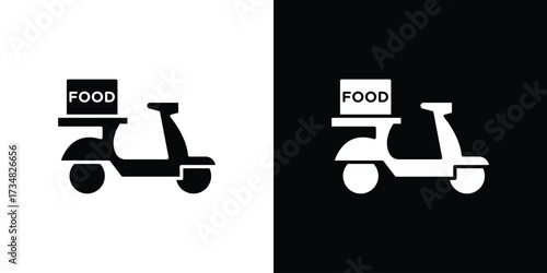 Food delivery icons. silhouette icons for ui designs