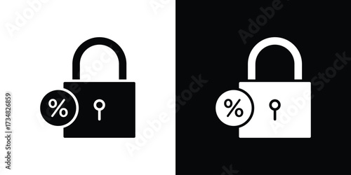 Fixed rate mortgage icons. silhouette icons for ui designs