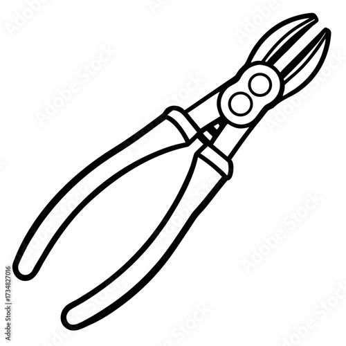 Vector illustration of wire cutters pliers tool scalable icon for diy and industrial use silhouette Vector white background
