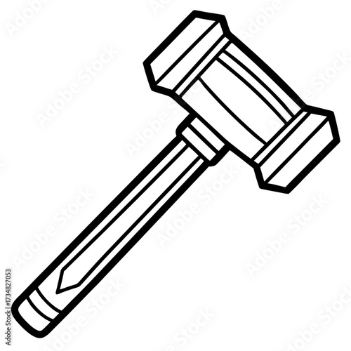 Scalable vector illustration of a judge's gavel for legal justice and auction concepts in svg format silhouette Vector white background