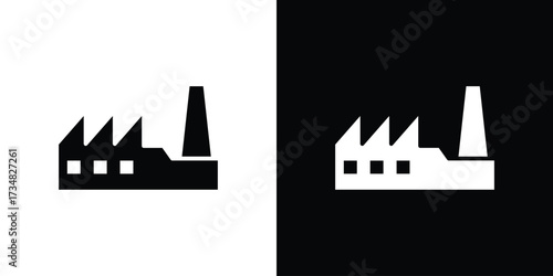 Factory icons. silhouette icons for ui designs