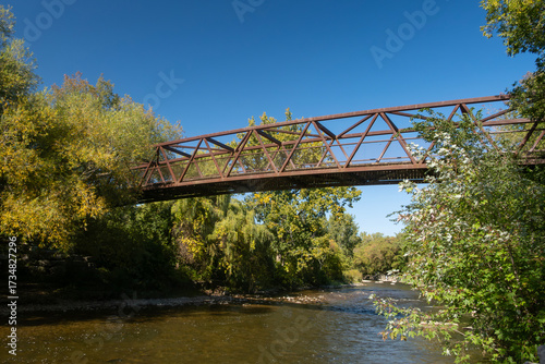 A View of Beautiful Old Bridge in Erindale Park on a Sunny Day in Autumn
