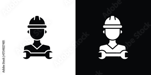 Engineer icons. silhouette icons for ui designs