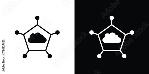edge computing icons. silhouette icons for ui designs