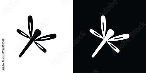 Dragon fly icons. silhouette icons for ui designs