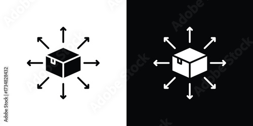 Distribution box icons. silhouette icons for ui designs