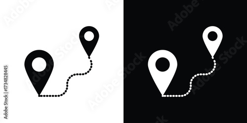 Distance icons. silhouette icons for ui designs