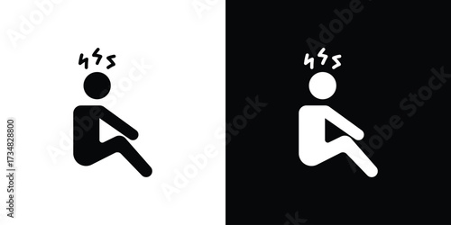 Depression icons. silhouette icons for ui designs