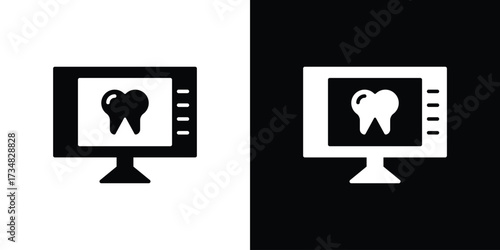 Dental X ray icons. silhouette icons for ui designs