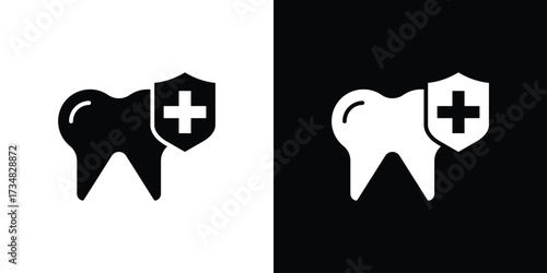 Dental insurance icons. silhouette icons for ui designs