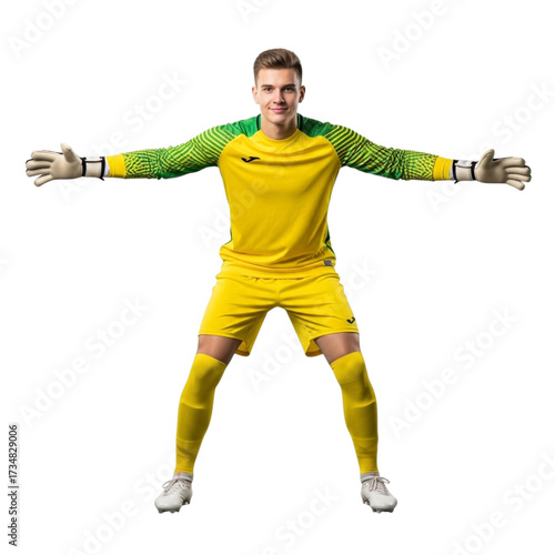 Illustration of goalkeeper ready to play isolated on transparent background