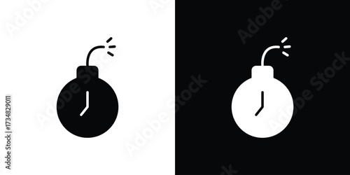 Deadline icons. silhouette icons for ui designs