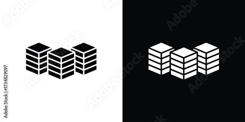 Data center icons. silhouette icons for ui designs