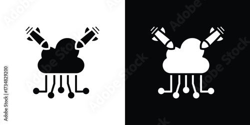 DOS icons. silhouette icons for ui designs