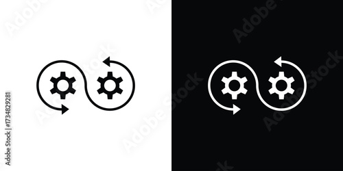 Devops icons. silhouette icons for ui designs