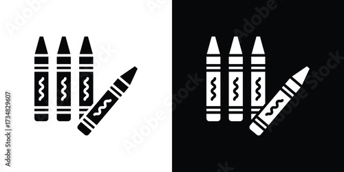 Crayon icons. silhouette icons for ui designs