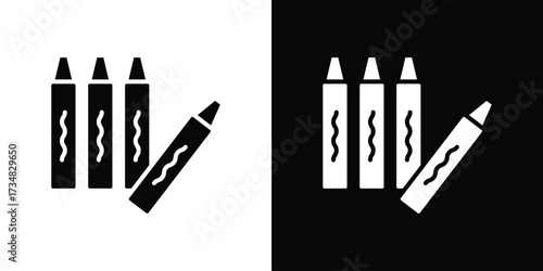 Crayon icons. silhouette icons for ui designs