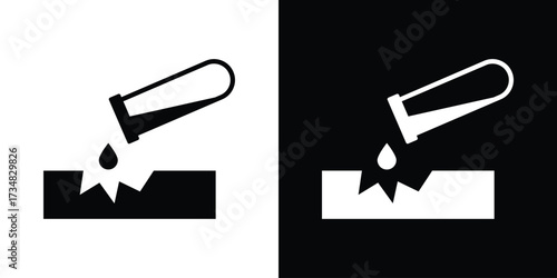 Corrosive substance icons. silhouette icons for ui designs
