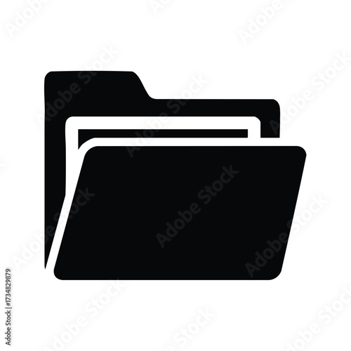 Stack of black and white folders with documents and papers, representing organization, filing, and administrative tasks in an setting
