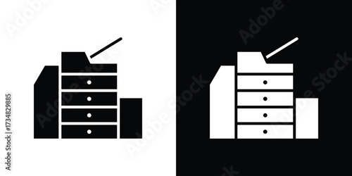 Copier icons. silhouette icons for ui designs