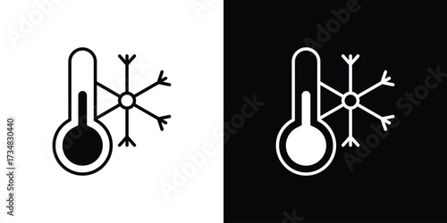 Cold icons. silhouette icons for ui designs
