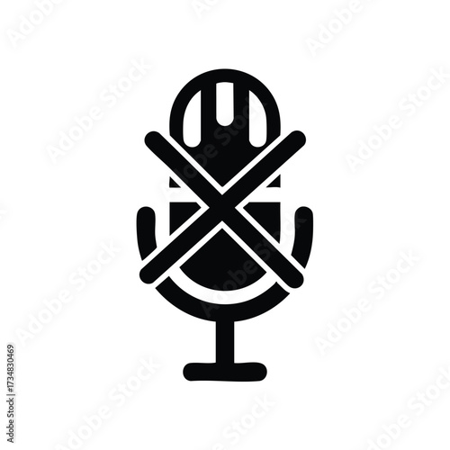 Stylized microphone with a modern minimalist design, featuring clean lines and bold shapes for audio and communication themes