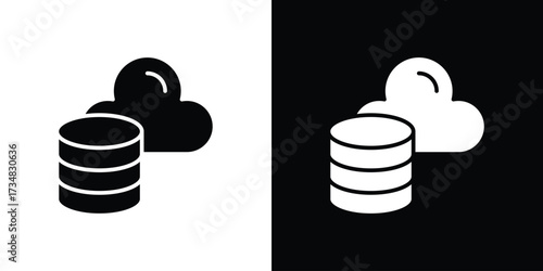 Cloud server icons. silhouette icons for ui designs