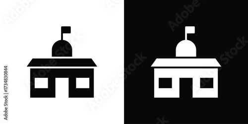 City hall icons. silhouette icons for ui designs