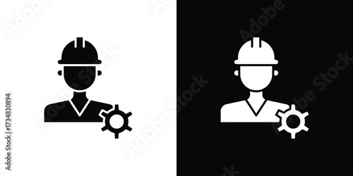 Civil Engineer icons. silhouette icons for ui designs