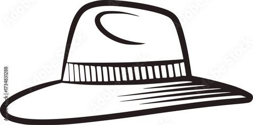 Black fedora hat with striped band white accessory