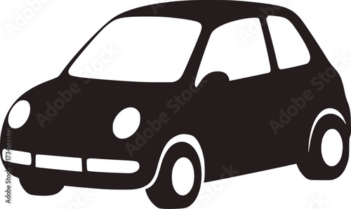 Dark gray compact car silhouette vehicle automobile