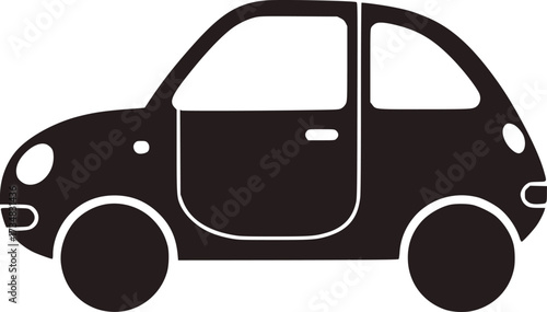 Dark gray compact car silhouette automobile vehicle