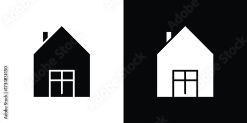Chalet icons. silhouette icons for ui designs