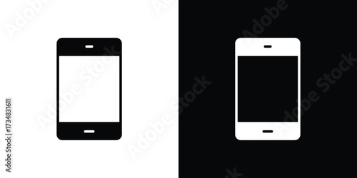 Cell phone icons. silhouette icons for ui designs