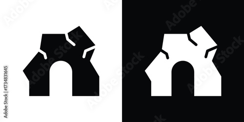 cave icons. silhouette icons for ui designs