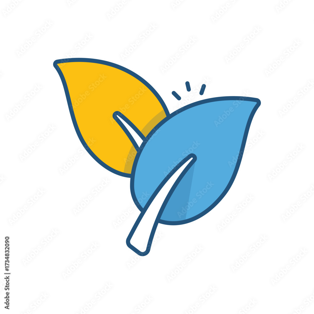 Fototapeta premium Leaf Color Line Icons � Flat Outline Style Vector Collection