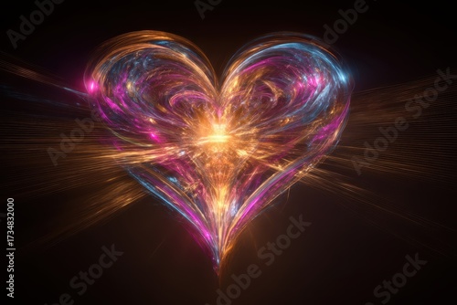 A vibrant, dynamic heart sh...