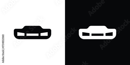 Car bumper icons. silhouette icons for ui designs