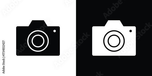 Camera icons. silhouette icons for ui designs