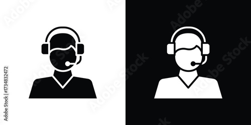 Callcenter icons. silhouette icons for ui designs