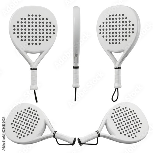 Illustration of padel racket on white isolated on transparent background