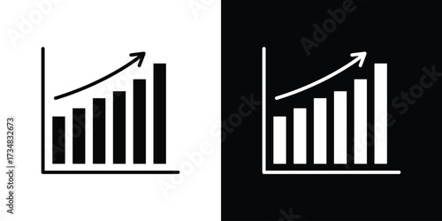 Business performance icons. silhouette icons for ui designs