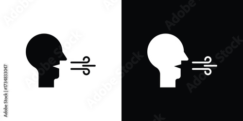 Breath icons. silhouette icons for ui designs