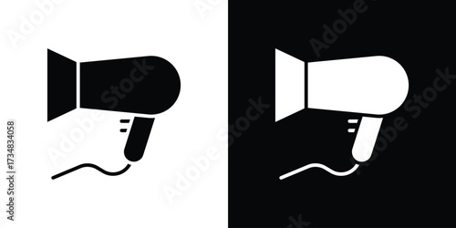 Blow dryer icons. silhouette icons for ui designs